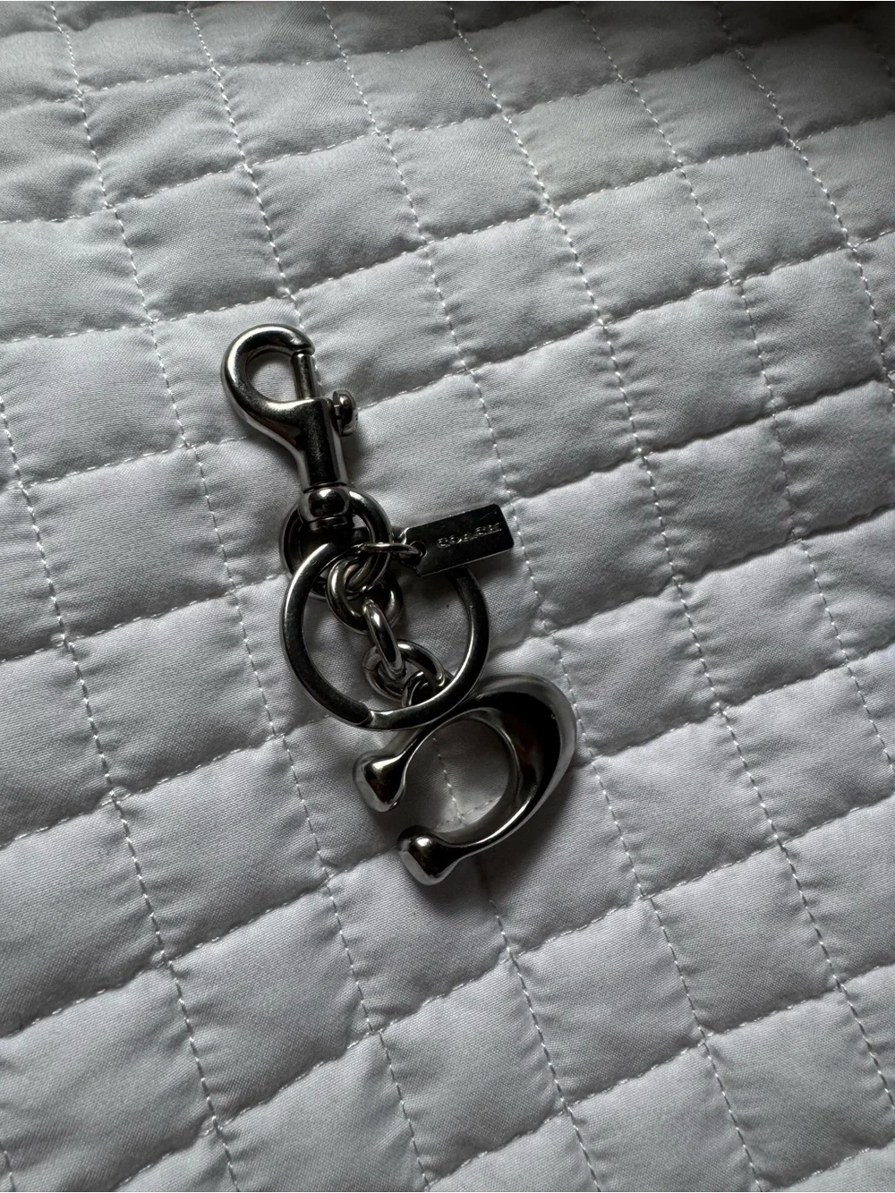Coach Silver-Tone Sculpted 'C' Keychain bag charm - Picture 6 of 6